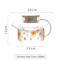 Axyaa Borosilicate Glass Teapot Infuser Large Capacity Heat Resistant Fruit Tea Pot