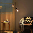 Axyaa Retro Iron 2-Light Floor Lamp for Living Room Bedroom Office Décor