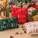Axyaa Christmas Chenille Pillowcase Cojines Festive Living Room Cushion Cover