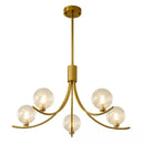 Axyaa Minimalist Acrylic Cover Chandelier Wrought Iron Lighting Fixtures
