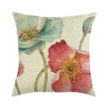 Axyaa Floral Print Linen Pillow Case for Home Decor - 45*45cm