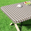 Axyaa Waterproof Elastic Fitted Picnic Table Cover for Outdoor Dining