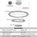 Axyaa Circular Crystal Chandelier LED Light for Luxury Homes