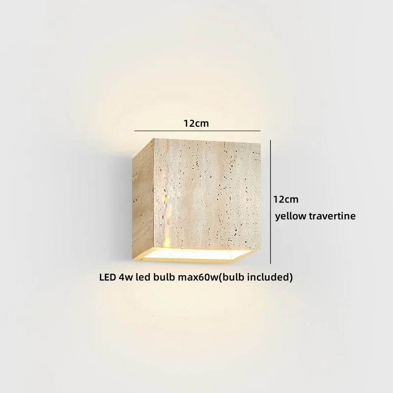 Axyaa White Glass Stone LED Wall Lamp for Living Room, Bedroom, Bathroom Mirror Lighting