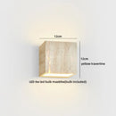 Axyaa Yellow Travertine Stone LED Wall Sconce Minimalist Home Decor Bedroom Lamp