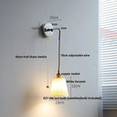 Axyaa Nordic LED Wall Sconce Pull Chain Switch Bedside Lamp Fixtures White Ceramic