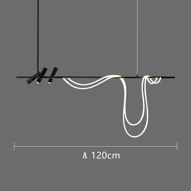 Axyaa Black LED Pendant Chandelier for Kitchen Dining Table - Modern Home Lighting Fixtures