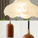 Axyaa Nordic Wood Glass LED Pendant Light for Dining Bedroom Balcony