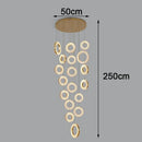 Axyaa Crystal Stair Chandelier: Modern LED Ceiling Light for Living Room