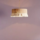 Axyaa Bohemian Macrame Pendant Light with Tassel Details