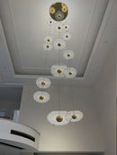 Axyaa Loft Villa LED Chandelier for Living Room - Ceiling Hanging Lamp