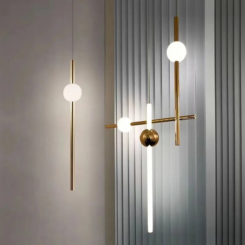 Axyaa Nordic Glass LED Globe Pendant Lamp - Post-Modern Design