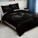 Axyaa 3D Black Cat Print Duvet Cover Set - Soft Fashion Bedding