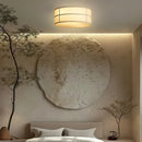Axyaa Wabi Sabi Cloth Pendant Light: Retro Round Ceiling Light for Home & Hospitality