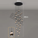Axyaa Crystal Chandelier Stair Pendant Living Room Interior Lighting