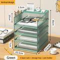 4-Tier Paper Tray Storage Box with File Holder for Desk Organization by Axyaa