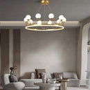 Axyaa Vintage Pendant Ceiling Chandelier for Indoor Dining Room and Living Room Lighting