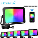 Axyaa Outdoor RGB Smart Floodlight: 16 Million Colors, Adjustable Color Temperature
