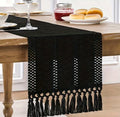 Axyaa Knotted Tassel American Style Table Runner for Home Decor