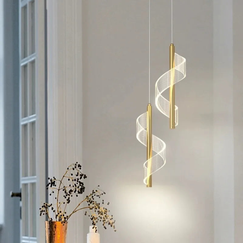 Axyaa Silver LED Pendant Lamps for Luxury Home Decor