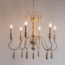 Axyaa French Country Chandelier: Wrought Iron Retro Art Deco Lamps for Living Room, Bedroom, Dining Study