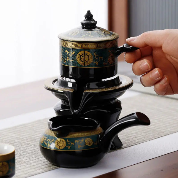 Axya High-End Kung Fu Tea Set: Bone Teapot & Tea Cup Set for 8 People