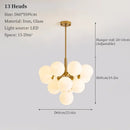 Axyaa Modern Glass Chandelier Luxury French Pendant Light for Home Decor