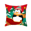Axyaa Christmas Elk Santa Claus Cushion Cover Home Decor Square