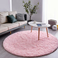Axyaa Gray Fluffy Plush Carpet Round Rug for Living Room, Kids Bedroom, Nursery & Home Decor