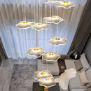 Axyaa Crystal Chandelier Stair Pendant Lamp Living Room Light Fixture