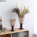 Axyaa Transparent Glass Vase Desk Decoration Goblet Shape for Hydroponics and Flower Arrangement