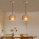 Axyaa Wooden Birdcage Pendant Light: Creative Zen Decoration for Living Room & Restaurant