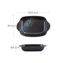 Axyaa Double Ear Baking Basin for Cheese Baked Rice, Commercial Oven Ceramic Tray