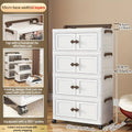Axyaa 3-5 Tier Storage Cart - Wide Foldable Rolling Cabinet for Home Organization