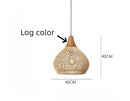 Axyaa Rattan Pendant Lamps: Vintage Handmade LED Chandelier for Kitchen Island Dining Room