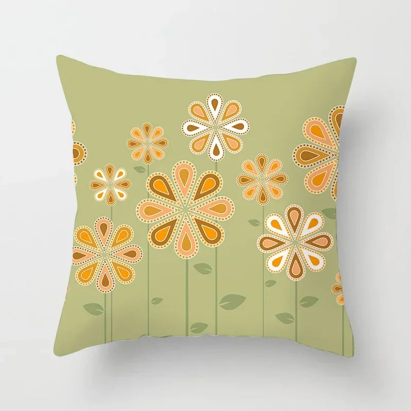 Axyaa Abstract Line Flower Print Pillowcase