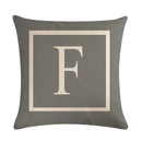 Axyaa Gray Alphabet Decorative Pillow Cover 45x45cm