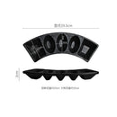 Axyaa Matte Stone Curved Plate: Patterned Ceramic Dessert Sushi Snack Molecular Cuisine Plate