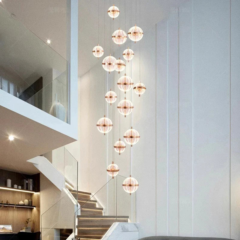 Axyaa Staircase Chandelier: Facil Hall & Ceiling Lamp for Beautiful Indoor Lighting