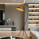 Axyaa Rattan Floor Lamp: Mid-century Style LED Lighting for Living Room, Bedroom, or Study