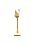 Axyaa Gold Stainless Steel Cutlery Set - 8pcs Buffet Utensils and Food Tongs