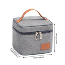 Axyaa Portable Gray Lunch Tote: Insulated Oxford Cooler Bag for Work, School, Picnics