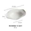 Axyaa White Ceramic Straw Hat Dish Irregular Salad Soup Plate