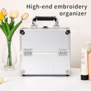 Axyaa Aluminum Makeup Train Case with Adjustable Separator, Large Capacity