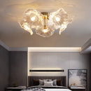 Axyaa Nordic Glass Flower Pendant Light for Home Decor and Restaurant Ambiance