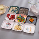 Axya Plastic Tray Cartoon Snack Cake Plate Home Kitchen Accessories