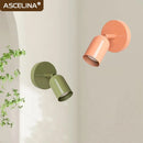 Axyaa Macaron Iron Wall Lamp: Modern Nordic Rotatable LED Light for Home Decor