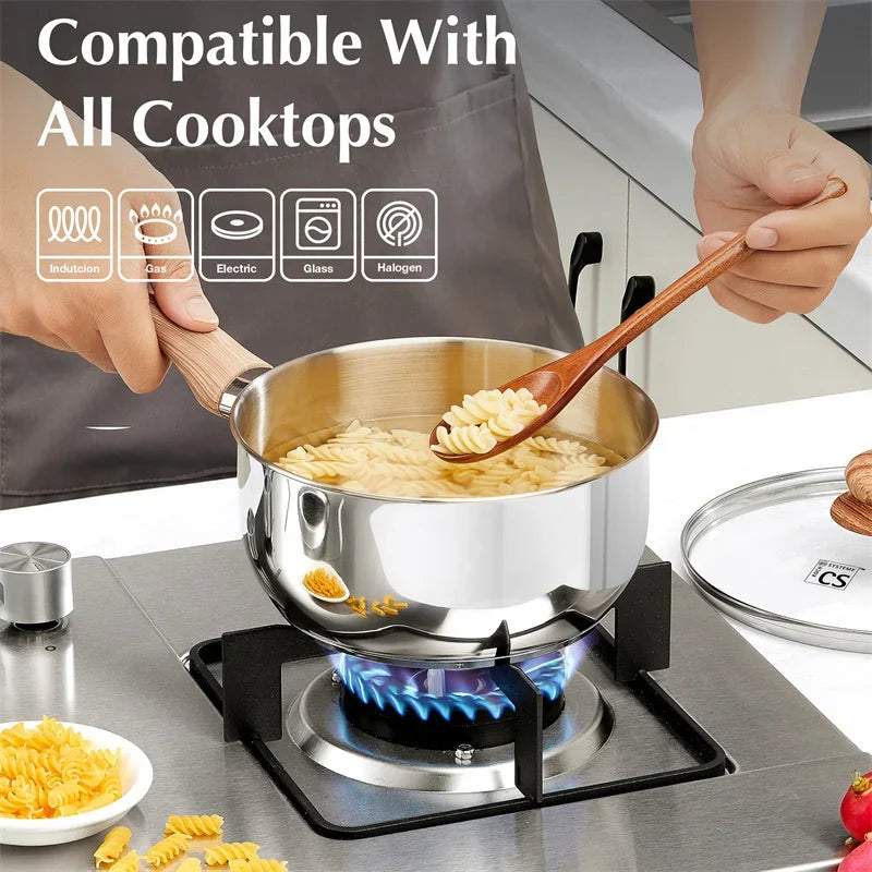Axyaa Stainless Steel Saucepan with Bakelite Handle