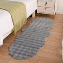 Axyaa Oval Faux Rabbit Fur Plush Rug for Home Decor and Living Room