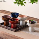 Axyaa Ceramic High Foot Dessert Bowl for Molecular Cuisine Stylish Hotel Tableware